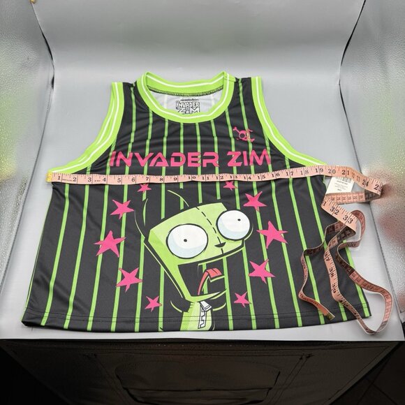 Invader Zim GIR Screaming Striped Juniors Jersey Tank Top MEDIUM New - Picture 5 of 11